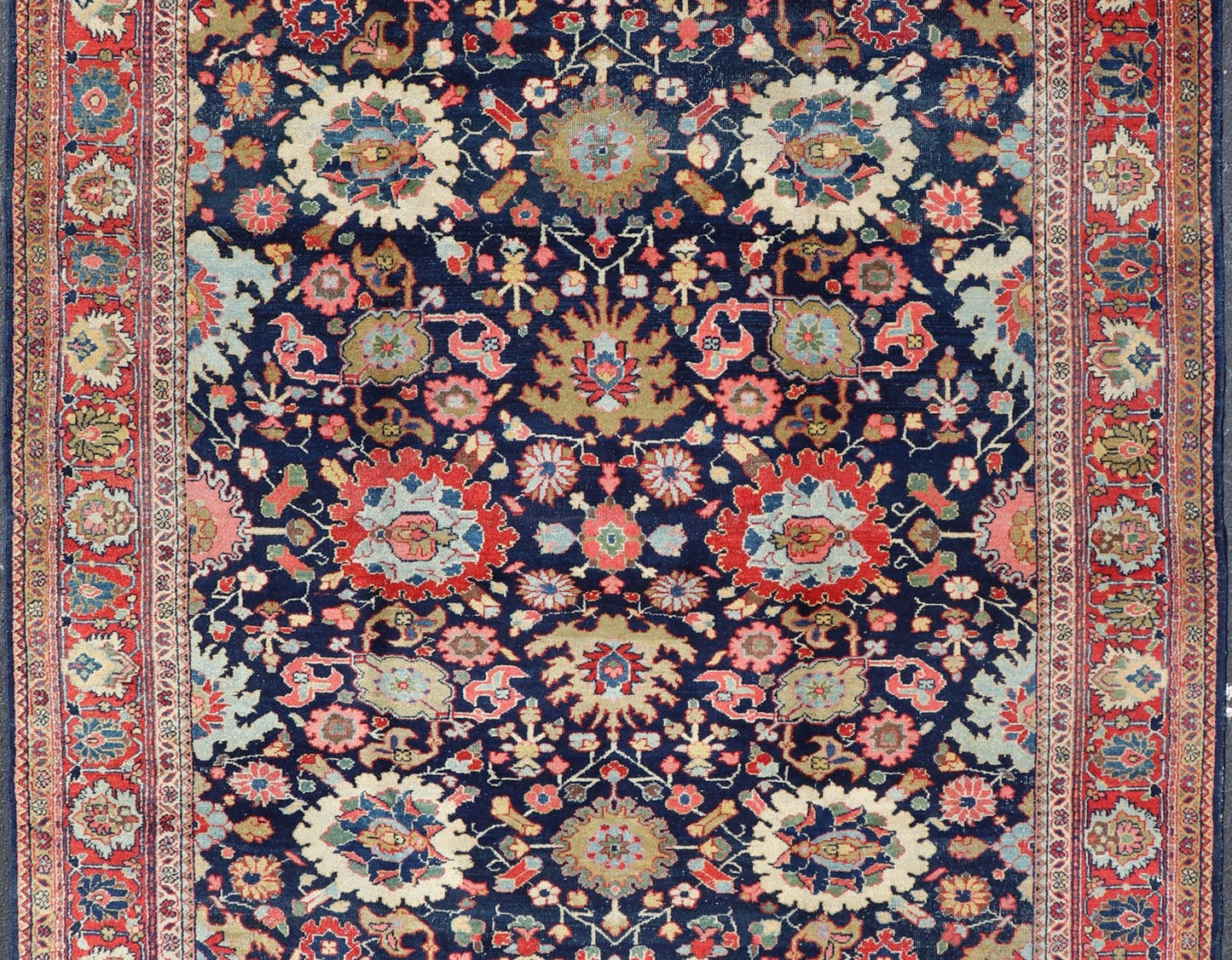 Large - Scale Flowers Design Antique Persian Sultanabad Mahal Rug in Navy Blue kwarugs Colorful Mahal antique Persian rug with floral design in multi - colors. Keivan Woven Arts / rug EMA - 7564, country of origin / type: Iran / Mahal, circa 1920. ... - Keivan Woven ArtsEMA - 7564 - 9824Rug