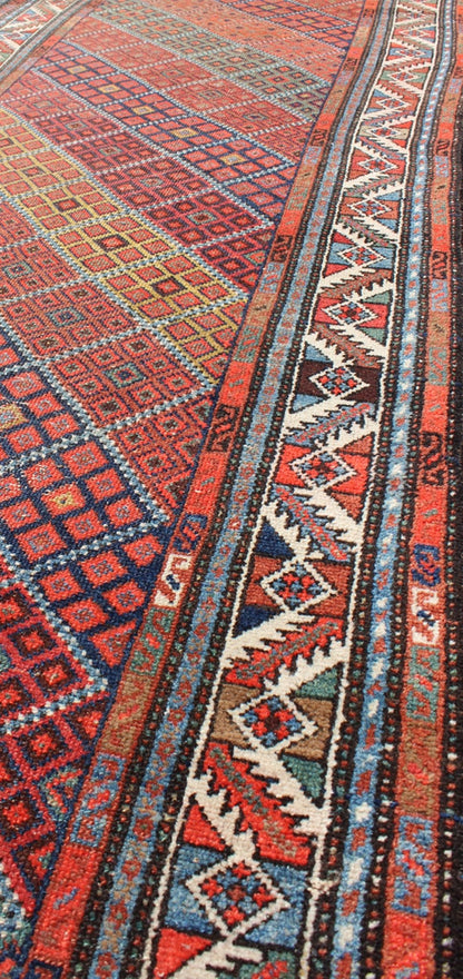Antique Persian Malayer Runner with Diagonal Diamond Sub - Geometric Design kwarugs Antique Persian Malayer runner with diagonal diamond sub - geometric design, rug emac - 003, country of origin / type: Iran / Malayer, circa 1900 This magnifice... - Keivan Woven ArtsEMAC - 003 - 8813Rug