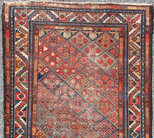 Antique Persian Malayer Runner with Diagonal Diamond Sub - Geometric Design kwarugs Antique Persian Malayer runner with diagonal diamond sub - geometric design, rug emac - 003, country of origin / type: Iran / Malayer, circa 1900 This magnifice... - Keivan Woven ArtsEMAC - 003 - 8813Rug
