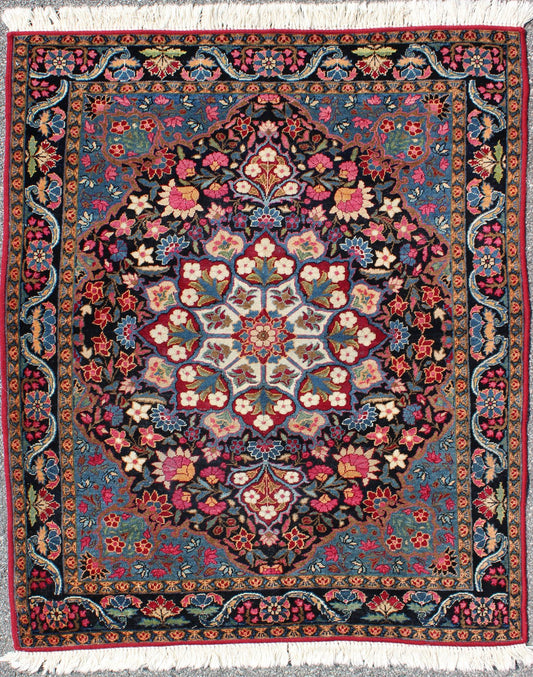 Blooming Floral Medallion Vintage Persian Kerman Rug with Multi - Colors kwarugs Blooming Floral Medallion vintage Persian Kerman rug with multi - colors, rug emac - 004, country of origin / type: Iran / Kerman, circa 1940s This vintage Persian... - Keivan Woven ArtsEMAC - 004 - 8817Rug