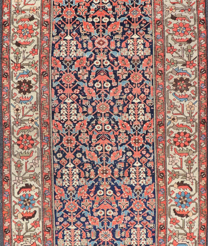 Colorful Antique Persian Malayer Gallery Rug with All - Over Tribal Design. Keivan Woven Arts / Rug/EMB - 22103 - 15104, country of origin / type: Iran / Malayer, circa 1920. Measures: 5'0 x 11'4 This antique Persian Malayer rugs traditional pattern wi... - Keivan Woven ArtsEMB - 22103 - 15104 - 20794Rug