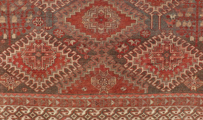 Measures: 5'6 x 9'6 Geometric Antique Persian Shiraz Rug with All - Over Medallion Design. Keivan Woven Arts / rug EMB - 22105 - 15105, country of origin / type: Iran / Shiraz, circa 1930. Persian Shiraz rug (circa early 20th century) features a u... - Keivan Woven ArtsEMB - 22105 - 15105 - 20800