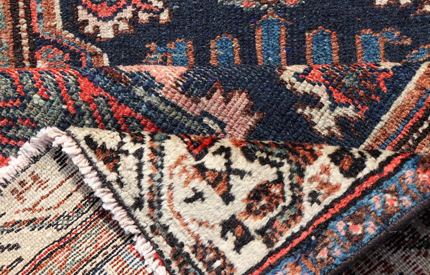 Measures: 2'6 x 3'6 Antique Persian Hamadan Rug with Medallion Design in Multicolor. Keivan Woven Arts / rug EMB - 22107 - 15051, country of origin / type: Iran / Hamadan, circa 1930. This Antique Hamadan rug hailing from Persia features a large... - Keivan Woven ArtsEMB - 22107 - 15051 - 20541Rug