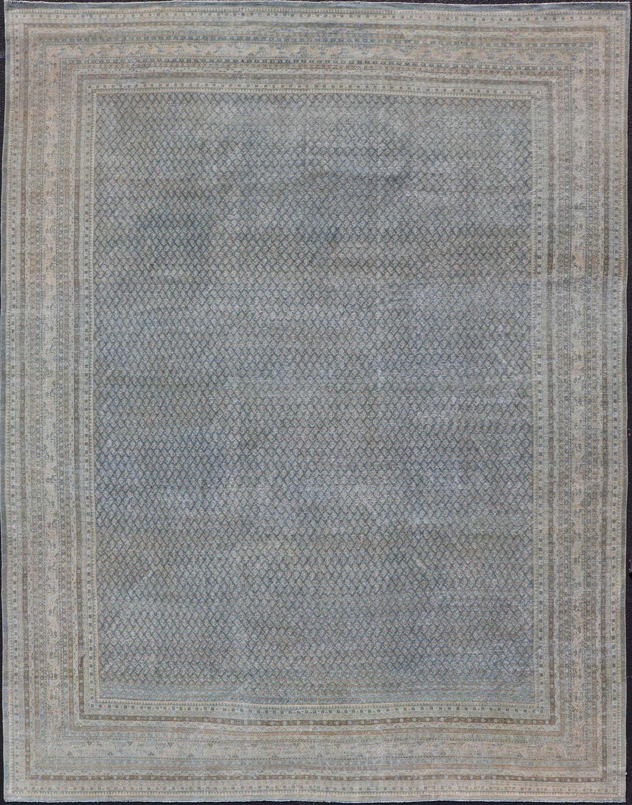Keivan Woven Arts Antique Persian Tabriz Rug in Minimalist Design Measures: 10'4 x 13'9 Keivan Woven Arts Antique Persian Tabriz Rug in Minimalist Design in Wool with in Blues. Keivan Woven Arts / rug EMB - 22113 - 15004, country of origin ... - Keivan Woven ArtsEMB - 22113 - 15004 - 20283Rug