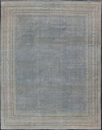 Keivan Woven Arts Antique Persian Tabriz Rug in Minimalist Design Measures: 10'4 x 13'9 Keivan Woven Arts Antique Persian Tabriz Rug in Minimalist Design in Wool with in Blues. Keivan Woven Arts / rug EMB - 22113 - 15004, country of origin ... - Keivan Woven ArtsEMB - 22113 - 15004 - 20283Rug