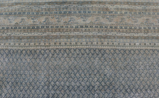 Keivan Woven Arts Antique Persian Tabriz Rug in Minimalist Design Measures: 10'4 x 13'9 Keivan Woven Arts Antique Persian Tabriz Rug in Minimalist Design in Wool with in Blues. Keivan Woven Arts / rug EMB - 22113 - 15004, country of origin ... - Keivan Woven ArtsEMB - 22113 - 15004 - 20283
