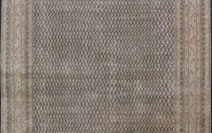 Antique Persian Tabriz Rug with All - Over small paisley Design in Brown, Charcoal, Tan & Taupe. Keivan Woven Arts / rug EMB - 22114 - 15001, country of origin / type: Persian / Tabriz, circa Early - 20th Century. Measures: 7'7 x 9'11 This Tabriz rug fea... - Keivan Woven ArtsEMB - 22114 - 15001 - 20277Rug