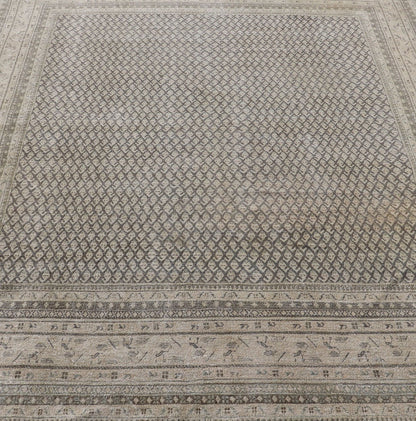 Antique Persian Tabriz Rug with All - Over small paisley Design in Brown, Charcoal, Tan & Taupe. Keivan Woven Arts / rug EMB - 22114 - 15001, country of origin / type: Persian / Tabriz, circa Early - 20th Century. Measures: 7'7 x 9'11 This Tabriz rug fea... - Keivan Woven ArtsEMB - 22114 - 15001 - 20277Rug