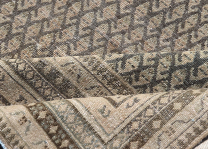 Antique Persian Tabriz Rug with All - Over small paisley Design in Brown, Charcoal, Tan & Taupe. Keivan Woven Arts / rug EMB - 22114 - 15001, country of origin / type: Persian / Tabriz, circa Early - 20th Century. Measures: 7'7 x 9'11 This Tabriz rug fea... - Keivan Woven ArtsEMB - 22114 - 15001 - 20277Rug