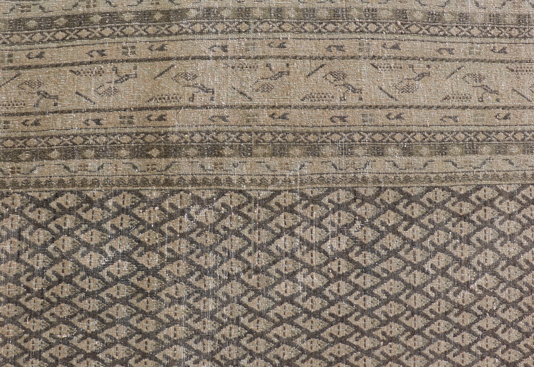 Antique Persian Tabriz Rug with All - Over small paisley Design in Brown, Charcoal, Tan & Taupe. Keivan Woven Arts / rug EMB - 22114 - 15001, country of origin / type: Persian / Tabriz, circa Early - 20th Century. Measures: 7'7 x 9'11 This Tabriz rug fea... - Keivan Woven ArtsEMB - 22114 - 15001 - 20277Rug
