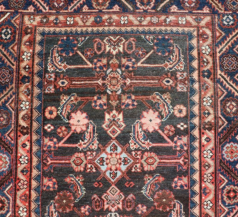Antique Persian Hamadan Runner with All - Over Sub - Geometric Floral Design. Keivan Woven Arts / rug EMB - 22122 - 15013, country of origin / type: Persian / Hamadan, circa Early - 20th Century. Measures: 3'4 x 9'10 This 1920's Persian Hamadan runner fea... - Keivan Woven ArtsEMB - 22122 - 15013 - 20331Rug