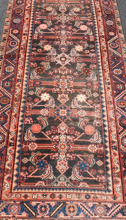 Antique Persian Hamadan Runner with All - Over Sub - Geometric Floral Design. Keivan Woven Arts / rug EMB - 22122 - 15013, country of origin / type: Persian / Hamadan, circa Early - 20th Century. Measures: 3'4 x 9'10 This 1920's Persian Hamadan runner fea... - Keivan Woven ArtsEMB - 22122 - 15013 - 20331Rug