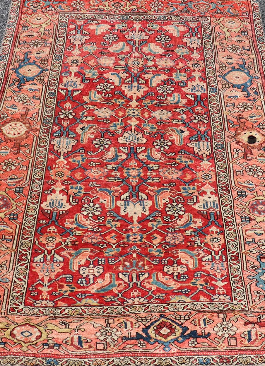 Persian Antique Malayer Rug with Colorful Geometric All - Over Design in Reds. Keivan Woven Arts / rug EMB - 22127 - 15023, country of origin / type: Iran / Malayer, circa 1920. Measures: 4'2 x 6'2 This antique Persian Malayer rug (circa early 20th ce... - Keivan Woven ArtsEMB - 22127 - 15023 - 20379Rug