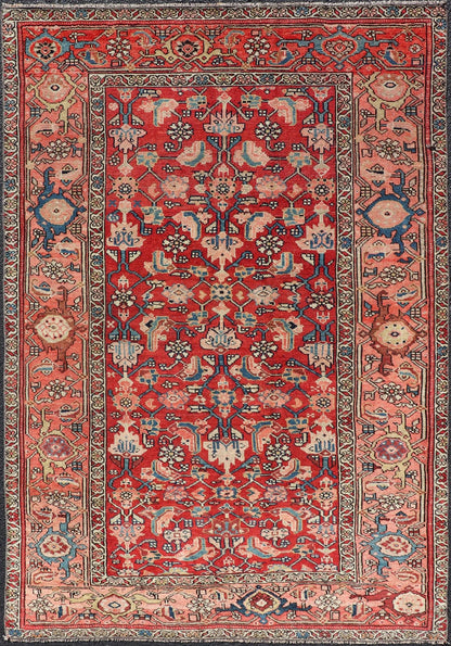 Persian Antique Malayer Rug with Colorful Geometric All - Over Design in Reds. Keivan Woven Arts / rug EMB - 22127 - 15023, country of origin / type: Iran / Malayer, circa 1920. Measures: 4'2 x 6'2 This antique Persian Malayer rug (circa early 20th ce... - Keivan Woven ArtsEMB - 22127 - 15023 - 20379Rug