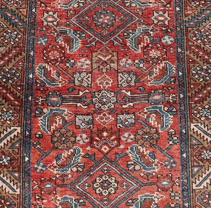 Antique Persian Heriz Runner with Colorful All - Over Stylized Floral Design. Keivan Woven Arts / rug EMB - 22130 - 15019, origin/iran Early 20th Century Heriz Runner. Measures: 2'11 x 10'9 This magnificent Heriz runner from the early 20th century be... - Keivan Woven ArtsEMB - 22130 - 15019 - 20367Rug