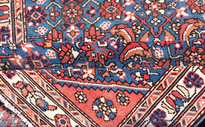 Antique Persian Malayer Rug with a Blue Field and Stylized Tribal Design. Keivan Woven Arts / rug / EMB - 22133 - 15014, country of origin / type: Iran / Malayer, circa 1920. Measures: 2'9 x 4'2 This antique Persian Malayer rug (circa early... - Keivan Woven ArtsEMB - 22133 - 15041 - 20481Rug