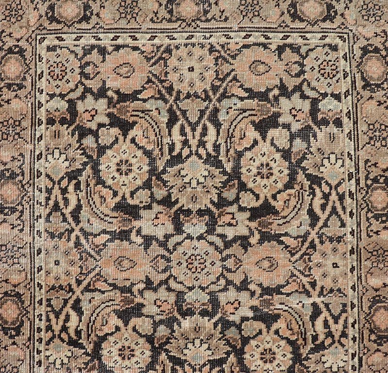 Measures: 2'8 x 9'4 Antique Persian Tabriz Runner with Ornate Floral Design in Earthy Tones. Keivan Woven Arts / EMB - 22135 - 15027, country of origin / type: Iran / Tabriz, circa 1920. This Persian runner with a sophisticated, all - over design ... - Keivan Woven ArtsEMB - 22135 - 15027 - 20403Rug