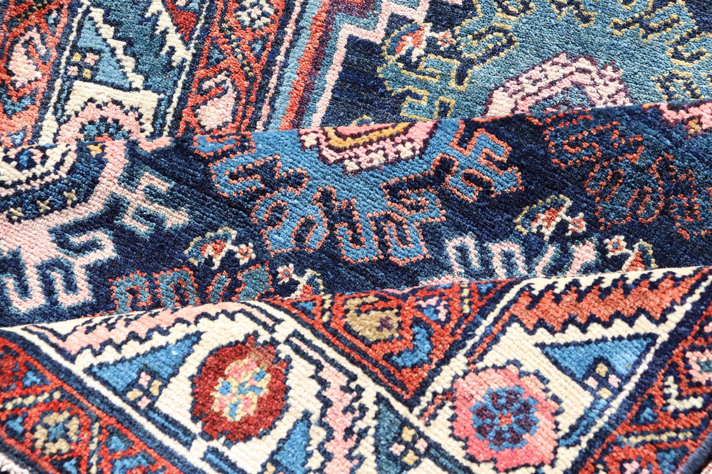 Measures: 3'3 x 16'8 Antique Persian Hamadan Runner with All - Over Geometric Motifs In Jewel Tones. Keivan Woven Arts / rug EMB - 22137 - 15025, country of origin / type: Iran / Hamedan, circa 1900 This antique Persian long runner (circa early 20th ... - Keivan Woven ArtsEMB - 22137 - 15025 - 20391Rug