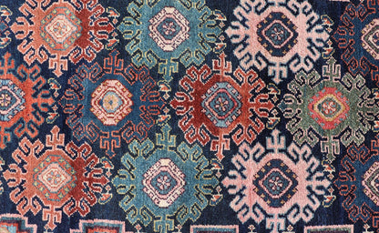 Measures: 3'3 x 16'8 Antique Persian Hamadan Runner with All - Over Geometric Motifs In Jewel Tones. Keivan Woven Arts / rug EMB - 22137 - 15025, country of origin / type: Iran / Hamedan, circa 1900 This antique Persian long runner (circa early 20th ... - Keivan Woven ArtsEMB - 22137 - 15025 - 20391Rug