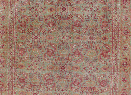 Antique Persian Tabriz Rug With All - Over Design in Light Green, Pink, and Red. Keivan Woven Arts / rug 19 - 0407, country of origin / type: Iran / Tabriz, circa 1920. Measures: 4'7 x 6'7 This antique Persian Tabriz carpet (circa early 20th century... - Keivan Woven ArtsEMB - 22142 - 15028 - 20409Rug