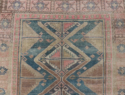 Keivan Woven Arts Antique Persian Gallery Hamadan Rug in Wool with Sub - Geometric Medallion Design. Keivan Woven Arts; rug EMB - 22143 - 15029, country of origin / type: Iran / Hamadan, circa 1920. Measures: 4'10 x 10'1 This antique Persian Hamadan r... - Keivan Woven ArtsEMB - 22143 - 15029 - 20415Rug