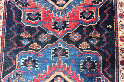 Antique Persian Kurdish Tribal Rug in Sub - Geometric Medallion Design. Country of origin: Iran; Type: Kurdish; Design: Tribal, Floral Tribal; Keivan Woven Arts: EMB - 22151 - 15071. Measures: 4'5 x 7'8 This antique Kurdish rug displays great contrast... - Keivan Woven ArtsEMB - 22151 - 15071 - 20643