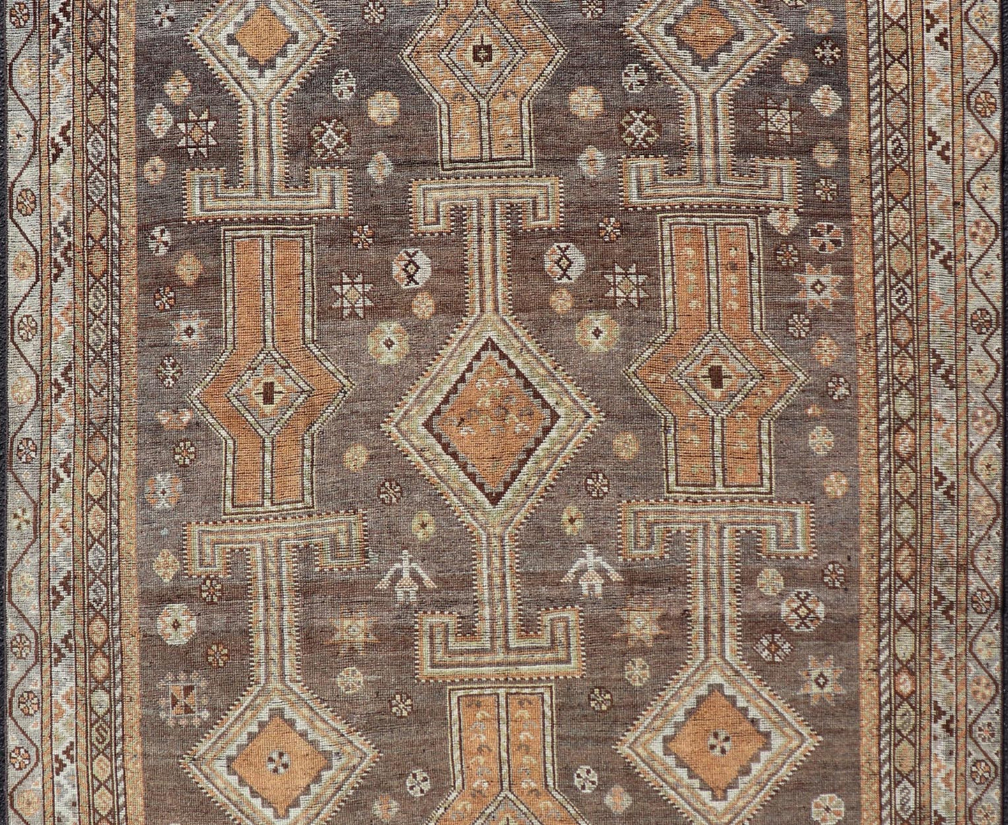 Measures: 5'2 x 7'4 Antique Persian Lori Rug with All - Over Geometric Tribal Design On A Grey Field. Keivan Woven Arts / rug EMB - 22152 - 15039, country of origin / type: Iran / Lori, circa 1900 This antique Persian Malayer runner, circa early 20th... - Keivan Woven ArtsEMB - 22152 - 15039 - 20469Rug