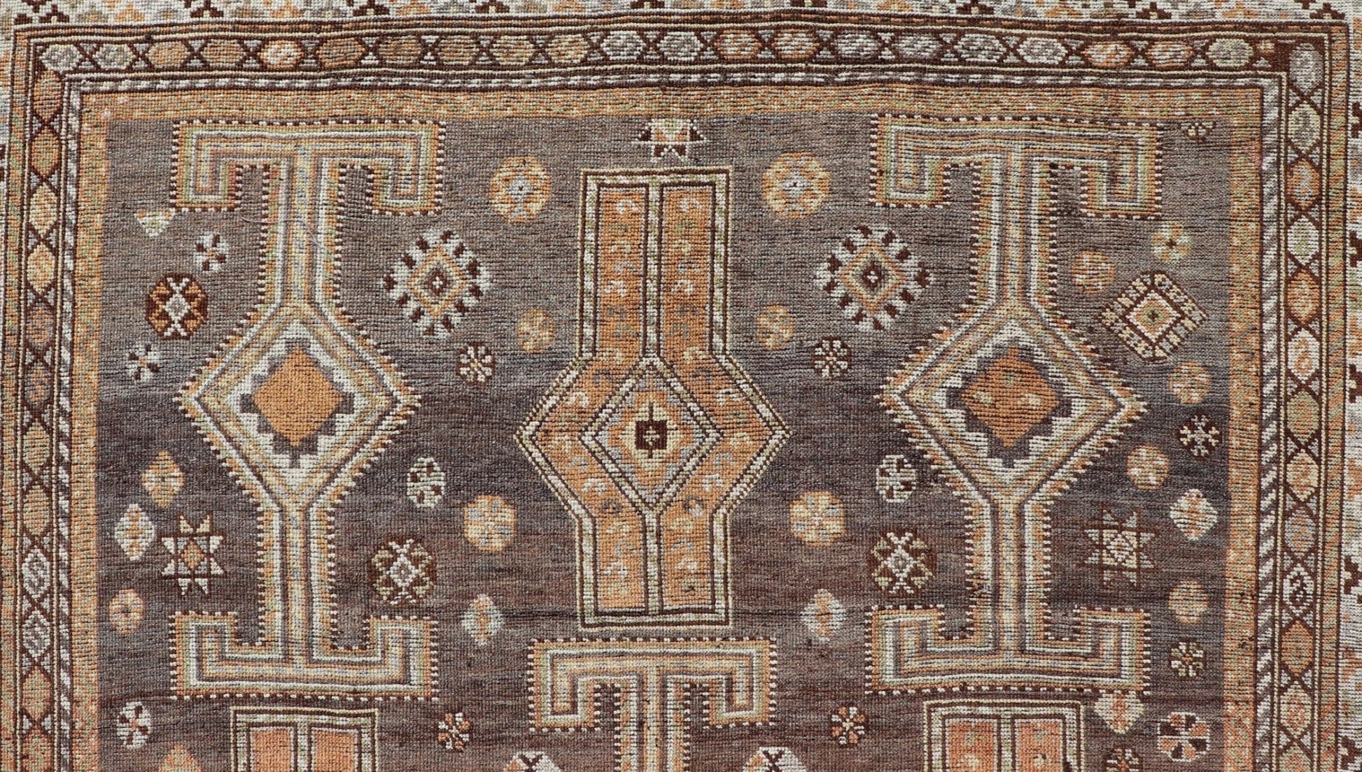 Measures: 5'2 x 7'4 Antique Persian Lori Rug with All - Over Geometric Tribal Design On A Grey Field. Keivan Woven Arts / rug EMB - 22152 - 15039, country of origin / type: Iran / Lori, circa 1900 This antique Persian Malayer runner, circa early 20th... - Keivan Woven ArtsEMB - 22152 - 15039 - 20469Rug
