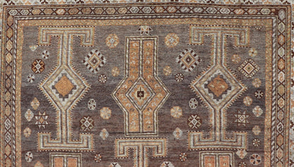 Measures: 5'2 x 7'4 Antique Persian Lori Rug with All - Over Geometric Tribal Design On A Grey Field. Keivan Woven Arts / rug EMB - 22152 - 15039, country of origin / type: Iran / Lori, circa 1900 This antique Persian Malayer runner, circa early 20th... - Keivan Woven ArtsEMB - 22152 - 15039 - 20469Rug