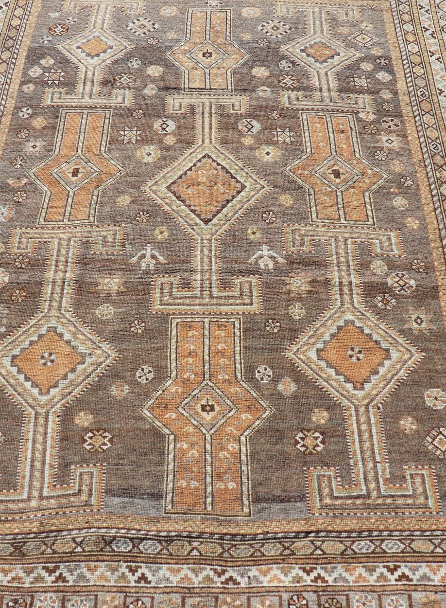 Measures: 5'2 x 7'4 Antique Persian Lori Rug with All - Over Geometric Tribal Design On A Grey Field. Keivan Woven Arts / rug EMB - 22152 - 15039, country of origin / type: Iran / Lori, circa 1900 This antique Persian Malayer runner, circa early 20th... - Keivan Woven ArtsEMB - 22152 - 15039 - 20469Rug
