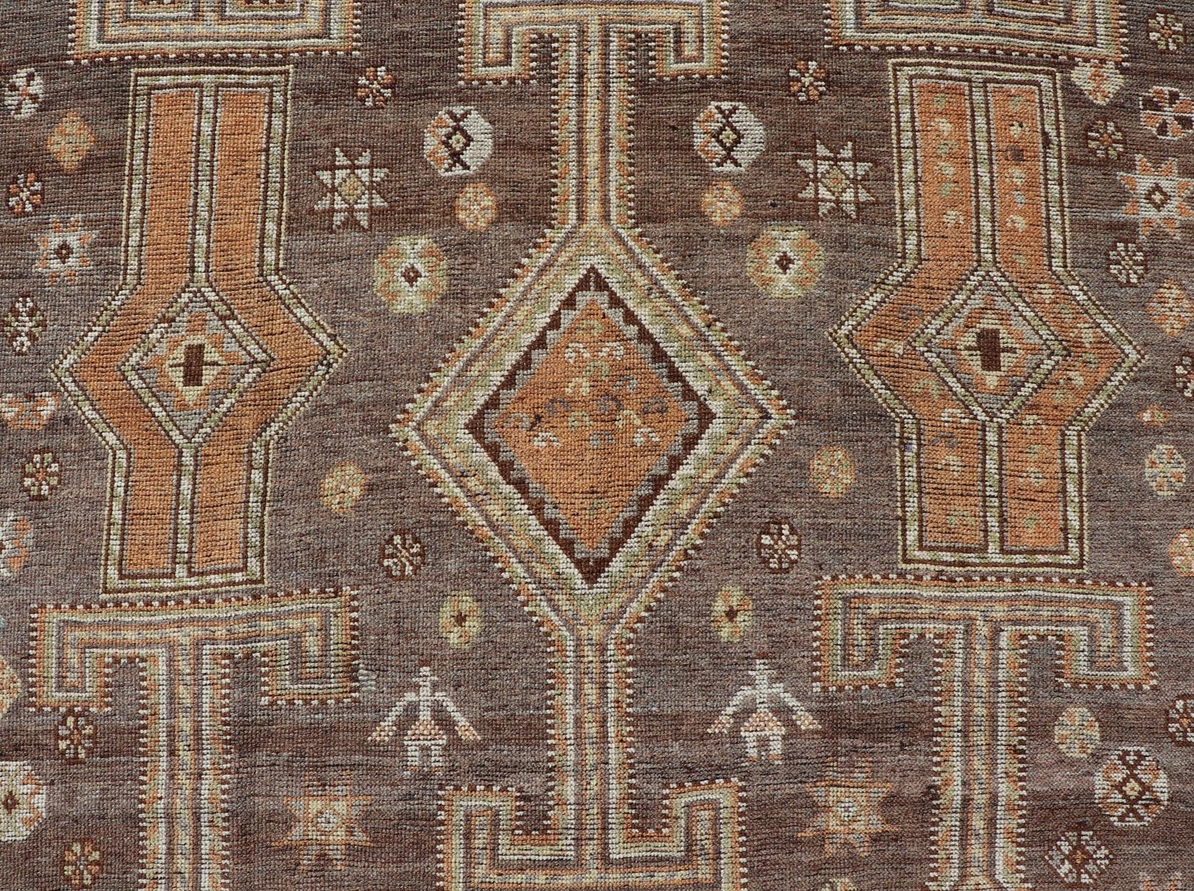 Measures: 5'2 x 7'4 Antique Persian Lori Rug with All - Over Geometric Tribal Design On A Grey Field. Keivan Woven Arts / rug EMB - 22152 - 15039, country of origin / type: Iran / Lori, circa 1900 This antique Persian Malayer runner, circa early 20th... - Keivan Woven ArtsEMB - 22152 - 15039 - 20469Rug