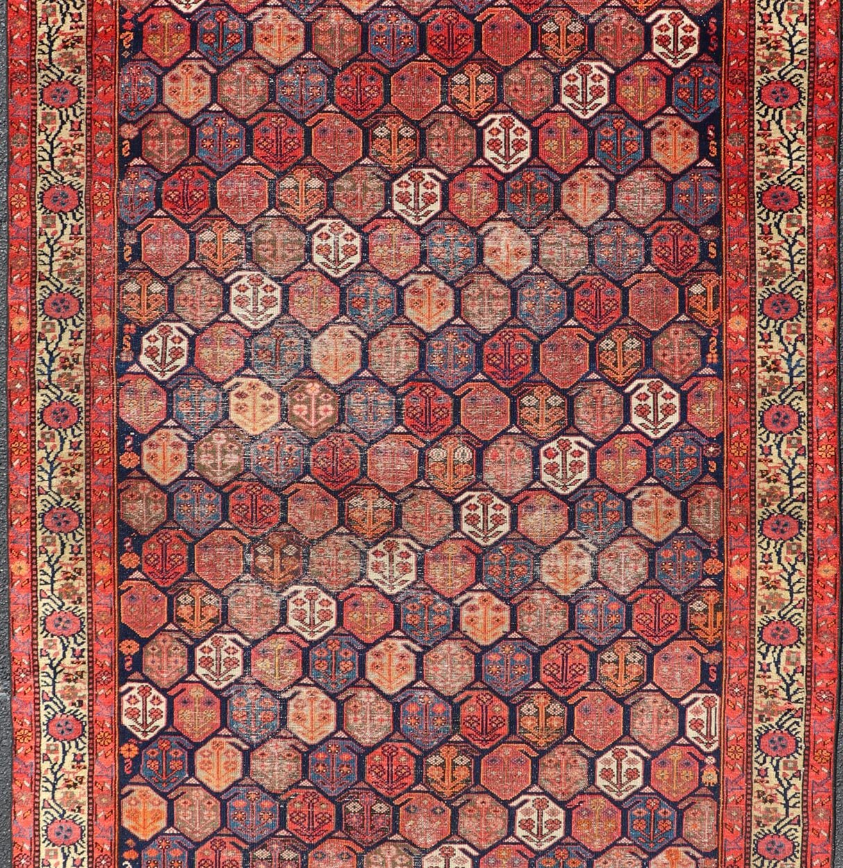 Antique Malayer Rug in Soft Tones in Wool with Sub - Geometric Paisley Design. Keivan Woven Arts / rug EMB - 22153 - 15072, country of origin / type: Iran /Malayer, circa 1920. Measures: 5'2 x 9'11 This antique Persian Malayer rug has been hand - knotte... - Keivan Woven ArtsEMB - 22153 - 15072 - 20649