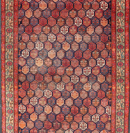 Antique Malayer Rug in Soft Tones in Wool with Sub - Geometric Paisley Design. Keivan Woven Arts / rug EMB - 22153 - 15072, country of origin / type: Iran /Malayer, circa 1920. Measures: 5'2 x 9'11 This antique Persian Malayer rug has been hand - knotte... - Keivan Woven ArtsEMB - 22153 - 15072 - 20649