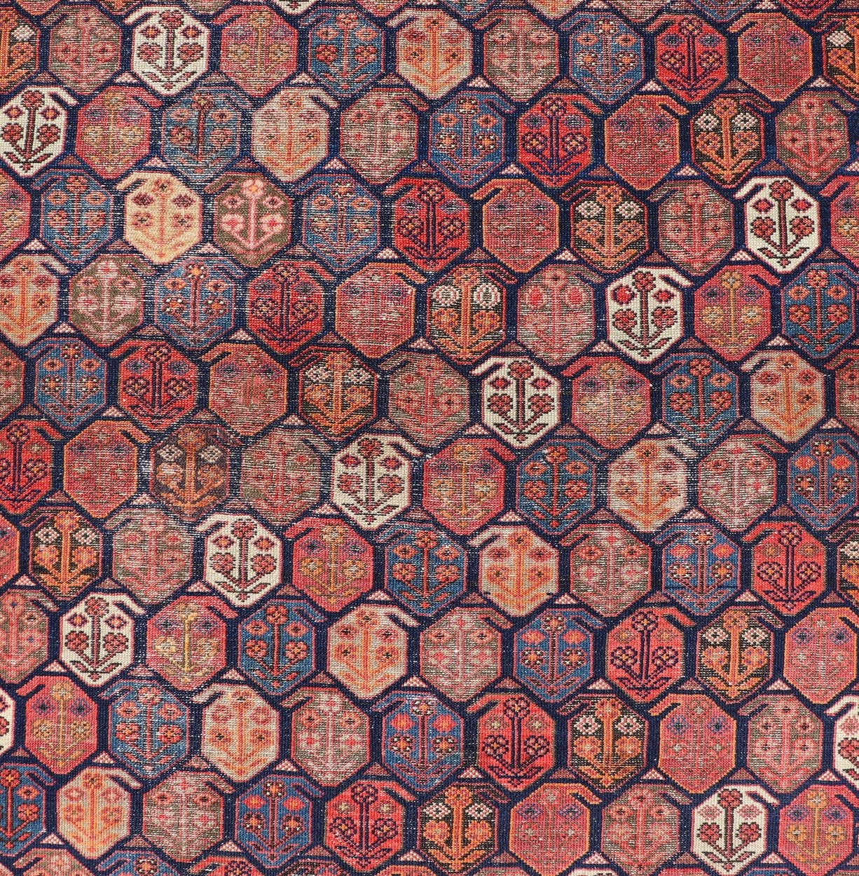 Antique Malayer Rug in Soft Tones in Wool with Sub - Geometric Paisley Design. Keivan Woven Arts / rug EMB - 22153 - 15072, country of origin / type: Iran /Malayer, circa 1920. Measures: 5'2 x 9'11 This antique Persian Malayer rug has been hand - knotte... - Keivan Woven ArtsEMB - 22153 - 15072 - 20649