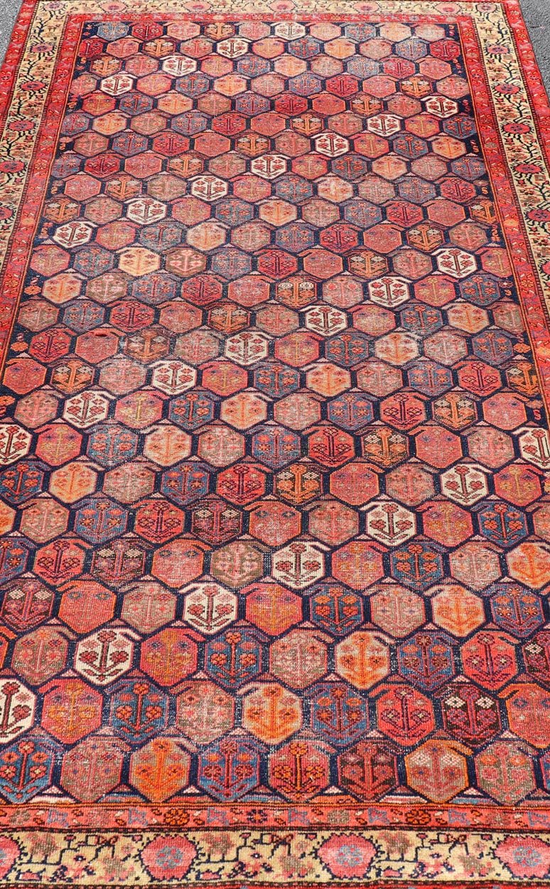 Antique Malayer Rug in Soft Tones in Wool with Sub - Geometric Paisley Design. Keivan Woven Arts / rug EMB - 22153 - 15072, country of origin / type: Iran /Malayer, circa 1920. Measures: 5'2 x 9'11 This antique Persian Malayer rug has been hand - knotte... - Keivan Woven ArtsEMB - 22153 - 15072 - 20649