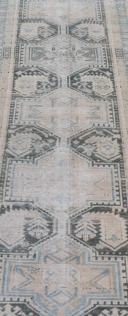 Measures: 2'10 x 10'3 Antique Persian Hamadan Runner with All - Over Medallion Design in Lt. Blue. Keivan Woven Arts; rug EMB - 22157 - 15058, country of origin / type: Iran / Hamadan, circa 1920. This antique Persian Hamadan rug has been hand - knotted... - Keivan Woven ArtsEMB - 22157 - 15058 - 20577