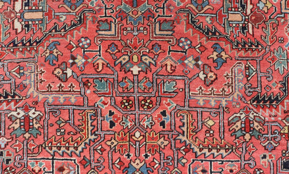 Persian Antique Heriz Rug with All - Over Geometric Design in Jewel Tones. Keivan Woven Arts / Rug / EMB - 22161 - 15110, country of origin / type: Iran /Heriz, circa 1920 Measures: 7'3 x 9'9 This lovely Antique Heriz rug, hailing from northwestern Ira... - Keivan Woven ArtsEMB - 22161 - 15110 - 20818