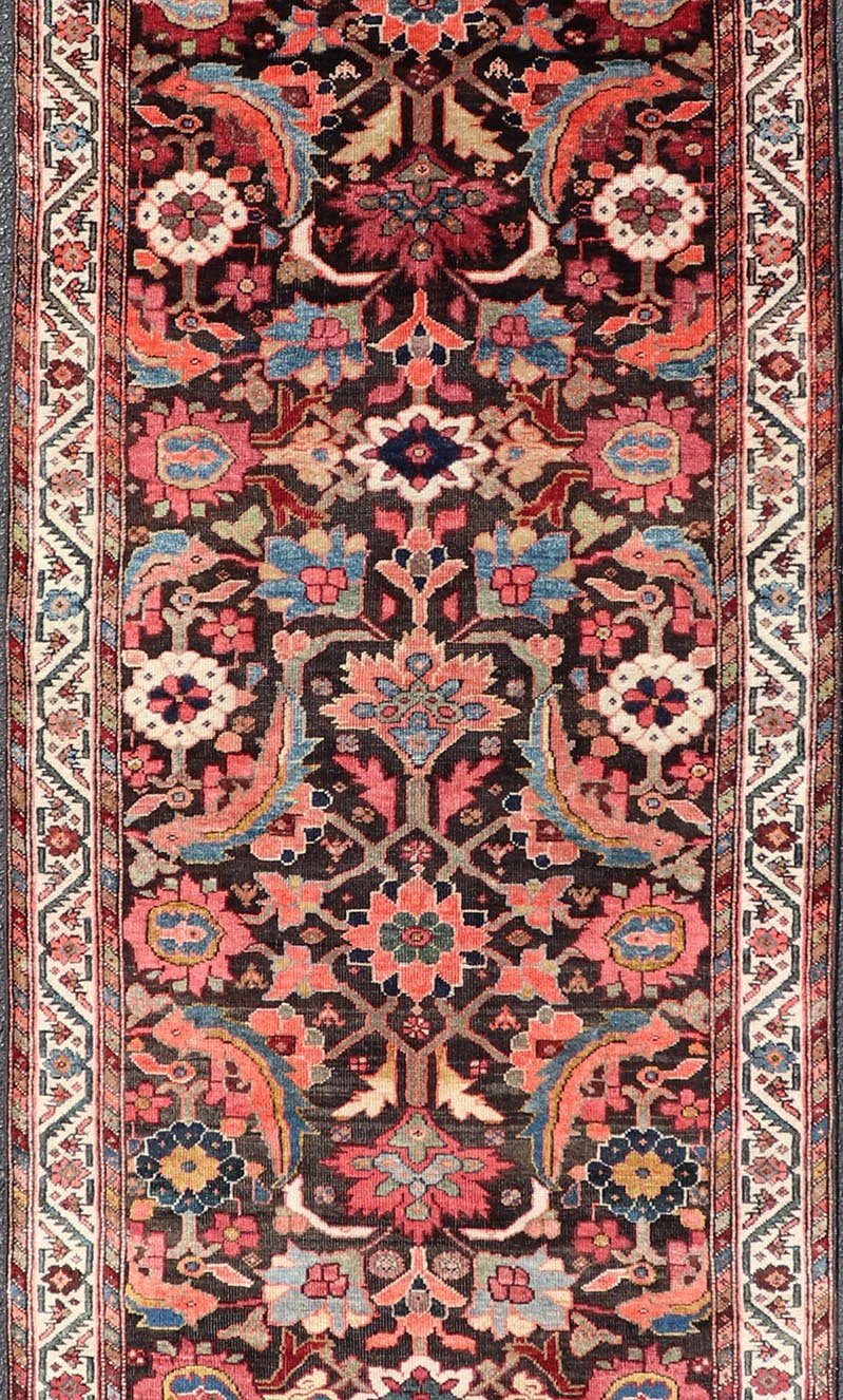 Antique Persian Faraghan Runner With All - Over Design in Ink Blue Background. Keivan Woven Arts/ rug EMB - 22169 - 15063, country of origin / type: Iran / Feraghan, circa 1910. Measures: 3'1 x 9'5 This fine Farahan runner form the early 20th century ... - Keivan Woven ArtsEMB - 22169 - 15063 - 20601