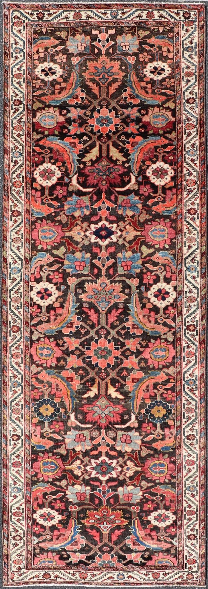 Antique Persian Faraghan Runner With All - Over Design in Ink Blue Background. Keivan Woven Arts/ rug EMB - 22169 - 15063, country of origin / type: Iran / Feraghan, circa 1910. Measures: 3'1 x 9'5 This fine Farahan runner form the early 20th century ... - Keivan Woven ArtsEMB - 22169 - 15063 - 20601