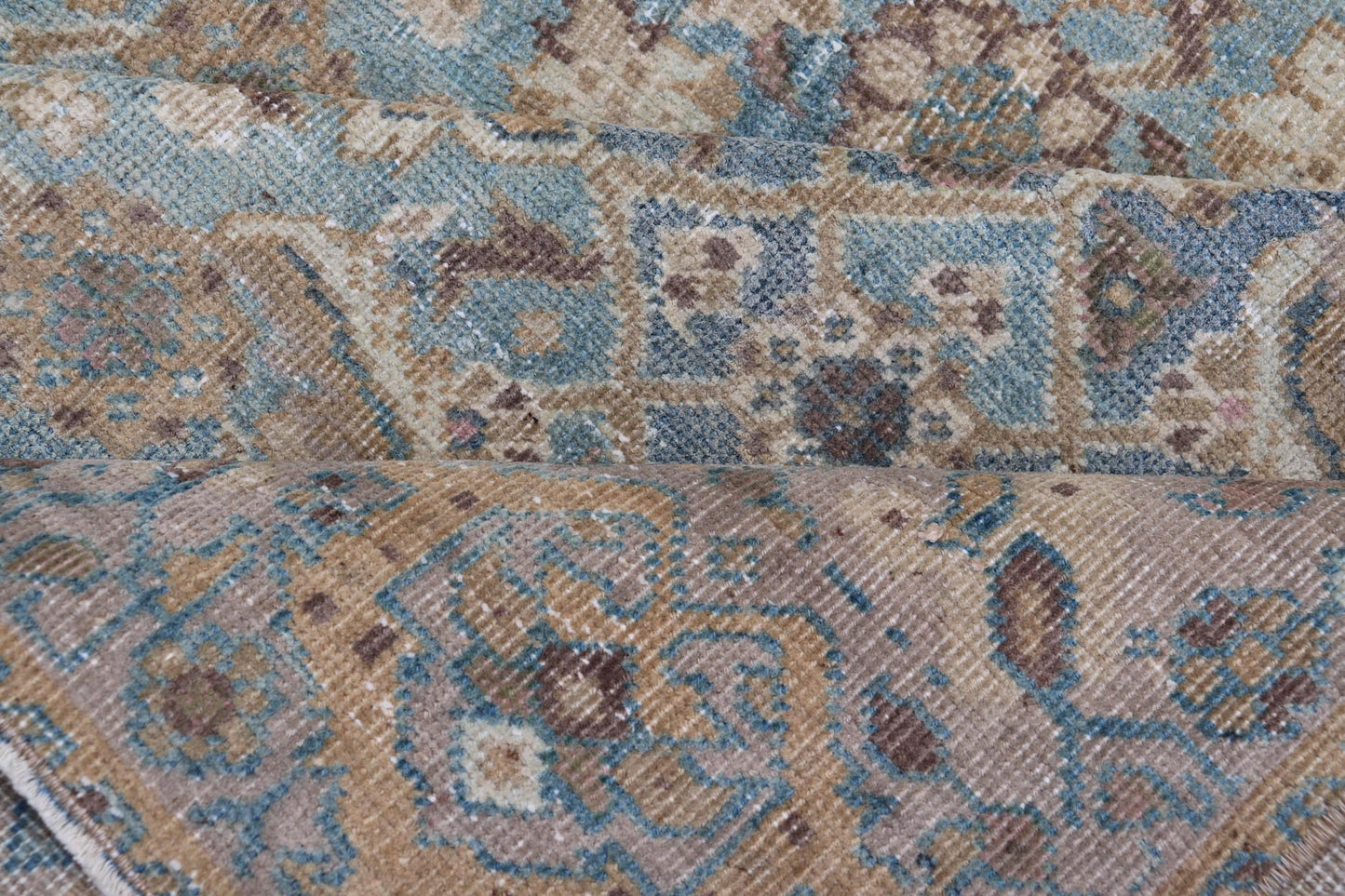 Antique Persian Sultanabad In Floral All - Over Design in Light Blue With Tan. Country of Origin: Iran; Type: Mahal; Design: All - Over, Medallion, floral motifs; Keivan Woven Arts: rug EMB - 22171 - 15053; Mahal Rug. Measures: 5'0 x 8'2 This antique Pe... - Keivan Woven ArtsEMB - 22171 - 15053 - 20553Rug