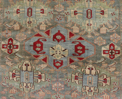 Antique Sultanabad Rug with Medallions in Red, Greenish - Blue, Cream and Peach. Keivan Woven Arts/ rug/ EMB - 22172 - 15033, Sultanabad Rug, Early 20th century Persian. Measures: 5'0 x 7'7 With brilliant and well kept original colors, this fine ... - Keivan Woven ArtsEMB - 22172 - 15033 - 20439