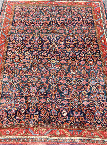 Antique Large Persian Bidjar Rug with All - Over Design in Red and Blue. Keivan Woven Arts / rug EMB - 22174, Keivan Woven Arts / country of origin / type: Iran / Bidjar, circa 1910 Measures: 4'9 x 7'2 This magnificent early 20th century antique Per... - Keivan Woven ArtsEMB - 22174 - 15054 - 20559Rug