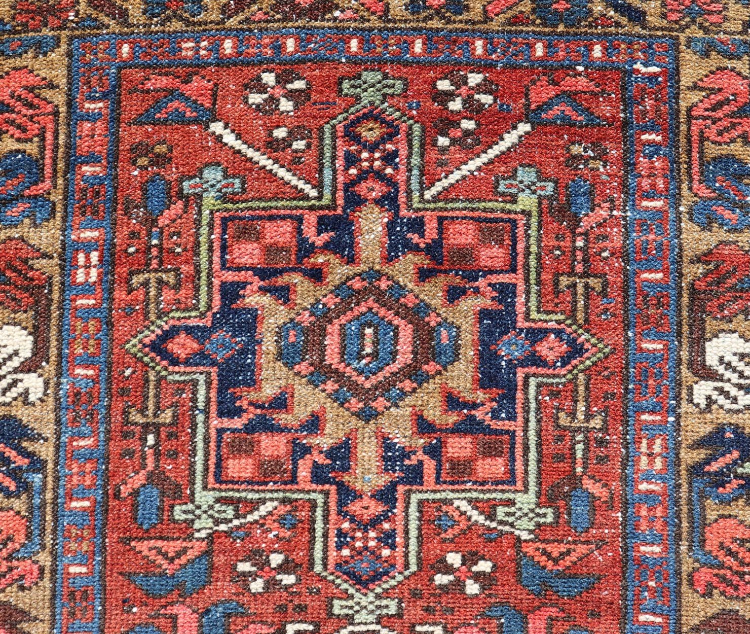 Measures: 2'0 x 3'1 Antique Colorful Persian Heriz Rug with a Bold Geometric Design. Keivan Woven Arts / rug EMB - 22177 - 15024, country of origin / type: Persian / Heriz, circa Early - 20th Century. This Persian Heriz features a classic multi - me... - Keivan Woven ArtsEMB - 22177 - 15024 - 20385Rug