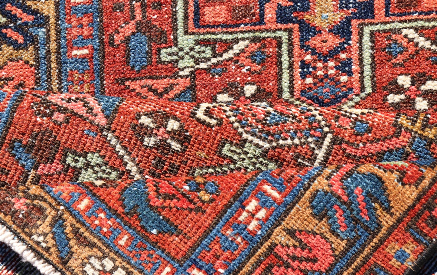 Measures: 2'0 x 3'1 Antique Colorful Persian Heriz Rug with a Bold Geometric Design. Keivan Woven Arts / rug EMB - 22177 - 15024, country of origin / type: Persian / Heriz, circa Early - 20th Century. This Persian Heriz features a classic multi - me... - Keivan Woven ArtsEMB - 22177 - 15024 - 20385Rug