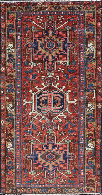 Measures: 2'0 x 3'1 Antique Colorful Persian Heriz Rug with a Bold Geometric Design. Keivan Woven Arts / rug EMB - 22177 - 15024, country of origin / type: Persian / Heriz, circa Early - 20th Century. This Persian Heriz features a classic multi - me... - Keivan Woven ArtsEMB - 22177 - 15024 - 20385Rug