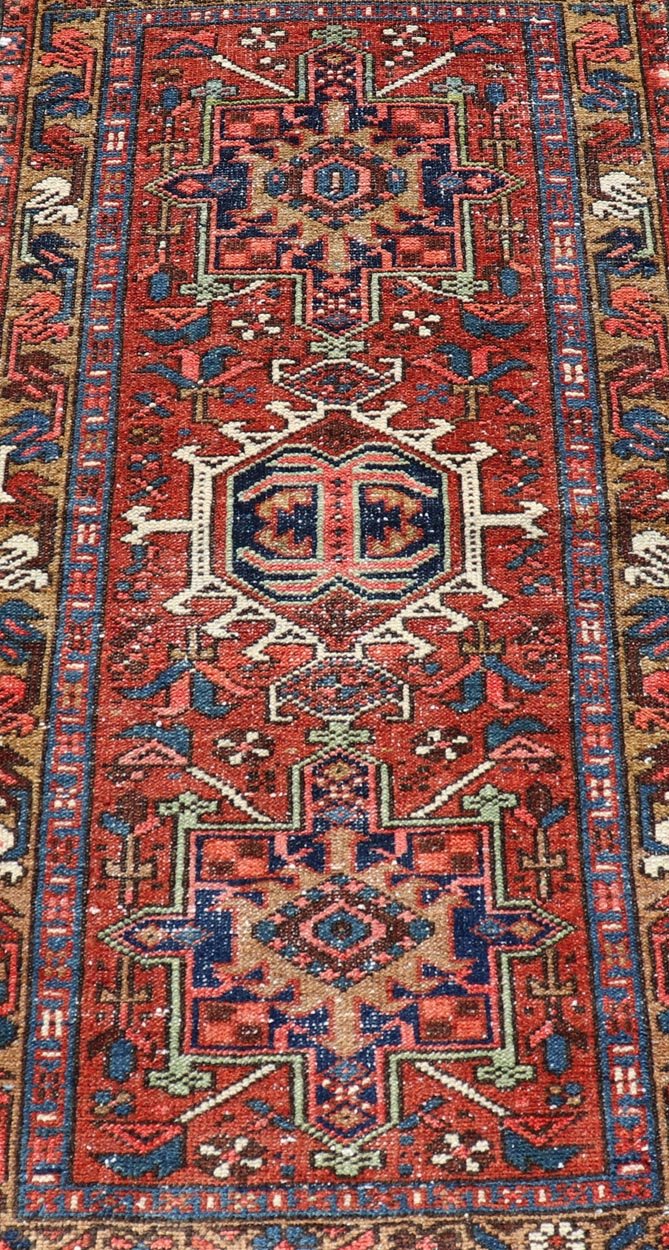 Measures: 2'0 x 3'1 Antique Colorful Persian Heriz Rug with a Bold Geometric Design. Keivan Woven Arts / rug EMB - 22177 - 15024, country of origin / type: Persian / Heriz, circa Early - 20th Century. This Persian Heriz features a classic multi - me... - Keivan Woven ArtsEMB - 22177 - 15024 - 20385Rug