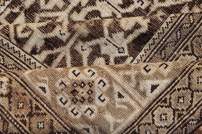 Antique Wool Hand Knotted Caucasian Kazak Rug in Dark Brown Background. Keivan Woven Arts / rug/EMB - 22184 - 15065 Late 19th Century, Kazak rug. Measures: 3'9 x 5'8 This late 19th century antique Caucasian Kazak rug displays a superb Caucasian arab... - Keivan Woven ArtsEMB - 22184 - 15065 - 20613