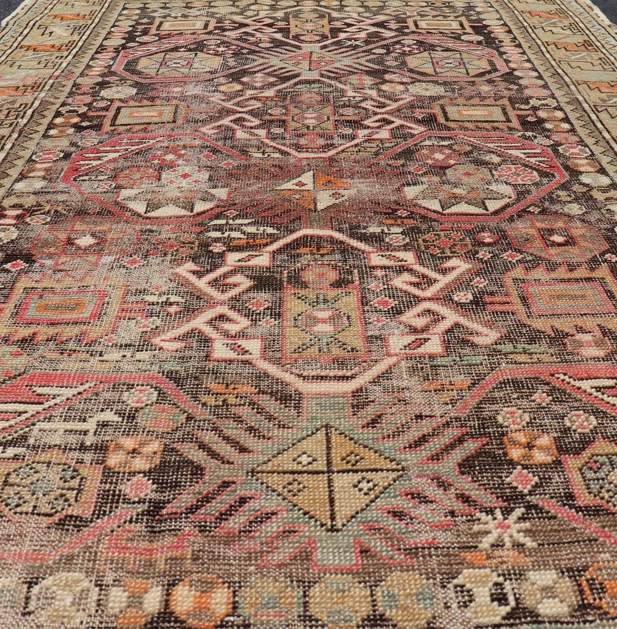 Antique Caucasian Shirvan Rug with All - Over Floral Motifs On A Brown Field. Keivan Woven Arts, Rug EMB - 22185 - 15066, Antique Caucasian, Antique Shirvan Caucasus Early 20th Century Measures: 3'3 x 5'2 This colorful blossom Shirvan carpet features ... - Keivan Woven ArtsEMB - 22185 - 15066 - 20619