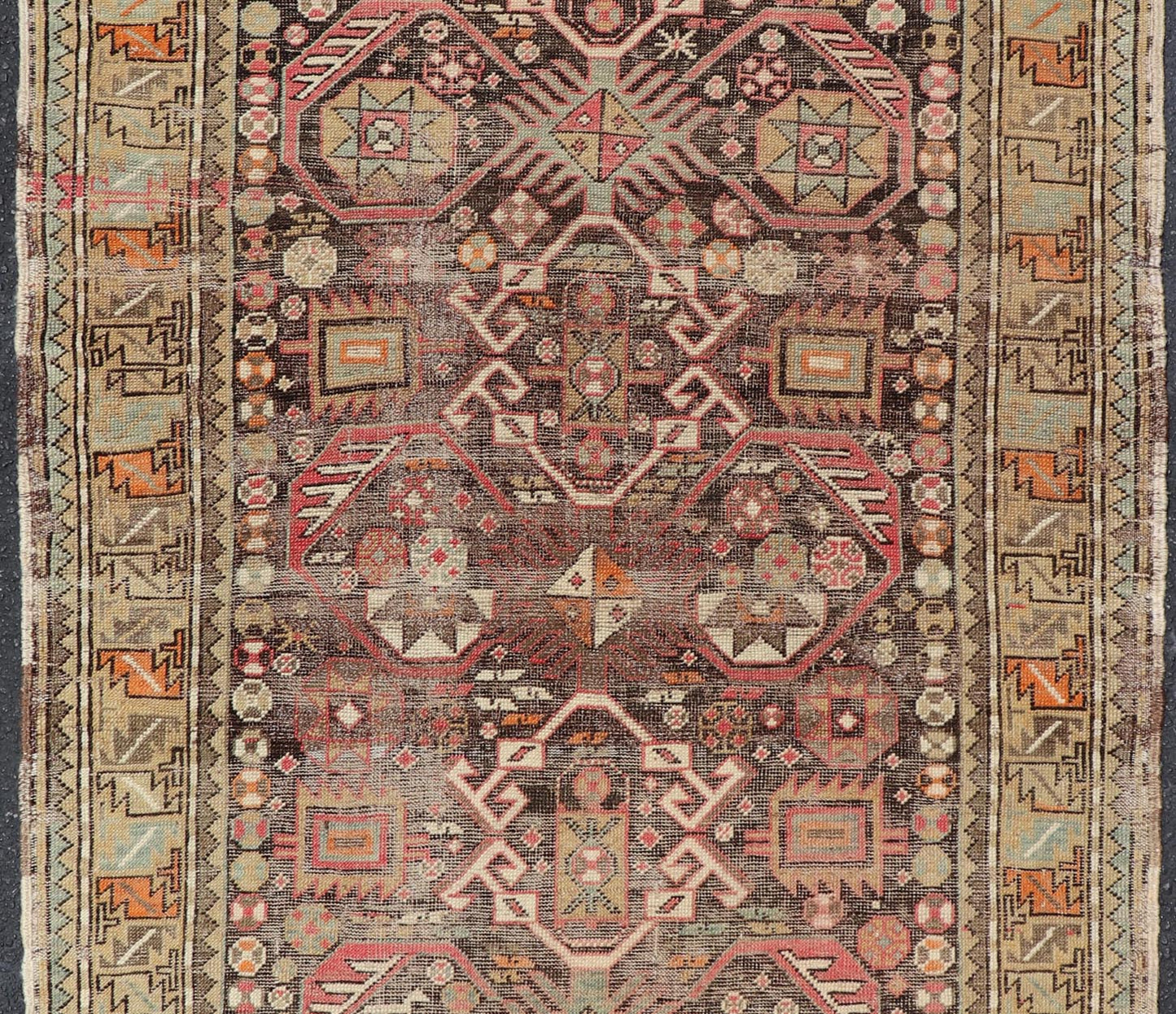 Antique Caucasian Shirvan Rug with All - Over Floral Motifs On A Brown Field. Keivan Woven Arts, Rug EMB - 22185 - 15066, Antique Caucasian, Antique Shirvan Caucasus Early 20th Century Measures: 3'3 x 5'2 This colorful blossom Shirvan carpet features ... - Keivan Woven ArtsEMB - 22185 - 15066 - 20619