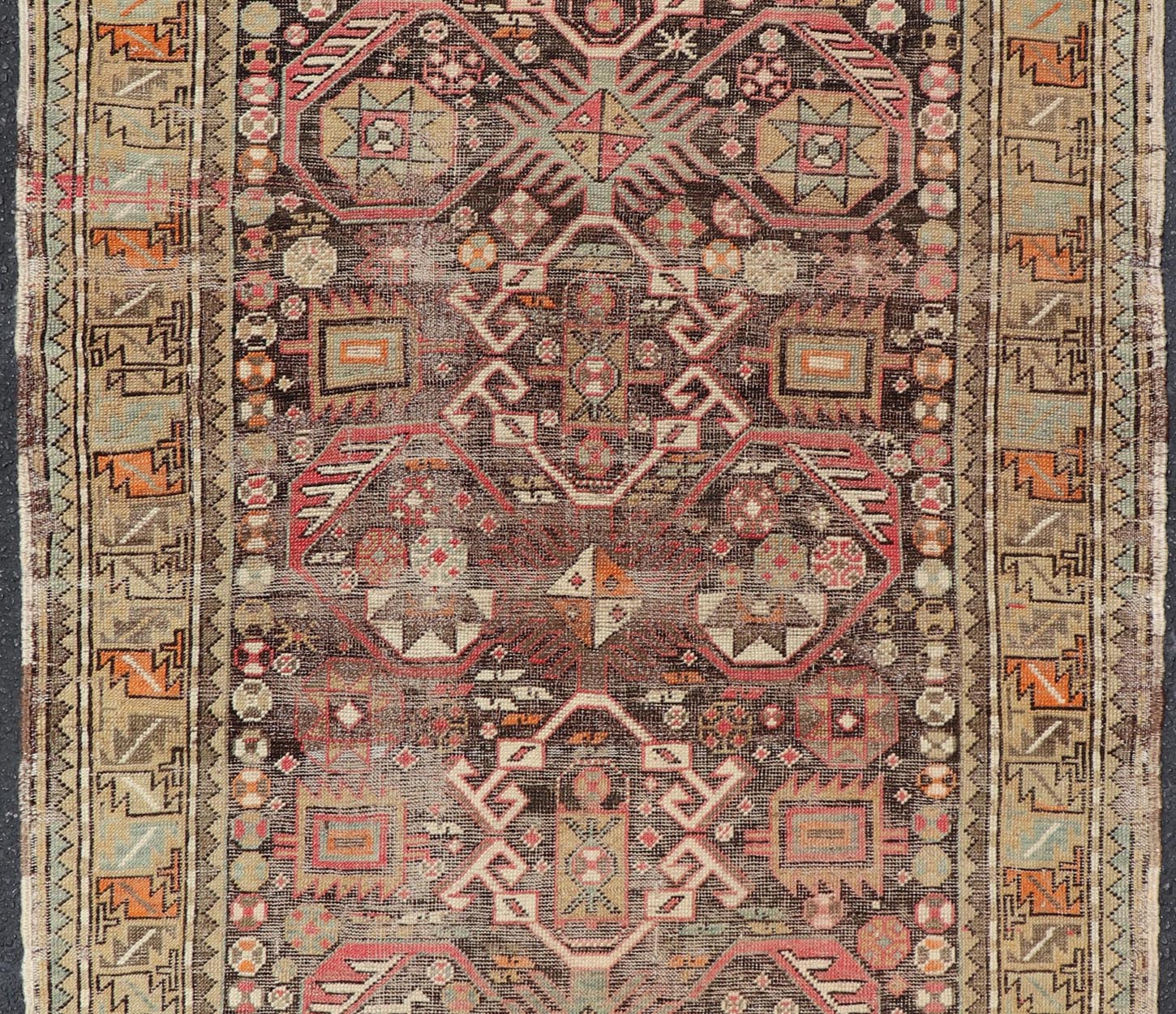 Antique Caucasian Shirvan Rug with All - Over Floral Motifs On A Brown Field. Keivan Woven Arts, Rug EMB - 22185 - 15066, Antique Caucasian, Antique Shirvan Caucasus Early 20th Century Measures: 3'3 x 5'2 This colorful blossom Shirvan carpet features ... - Keivan Woven ArtsEMB - 22185 - 15066 - 20619